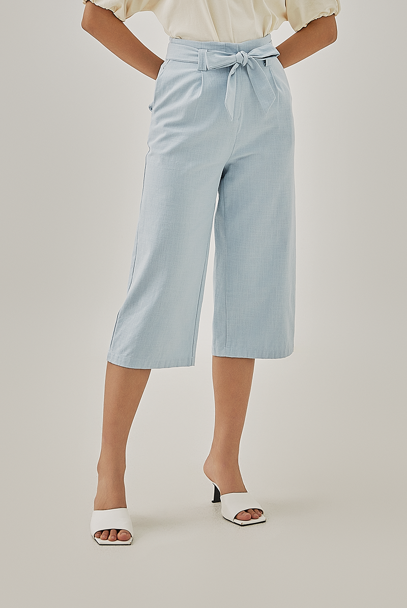 Ria Straight-Cut Culottes in Light Blue