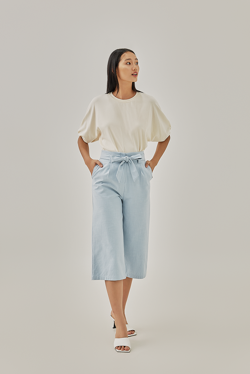 Ria Straight-Cut Culottes in Light Blue
