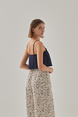 Maya Wide Leg Floral Pants in White