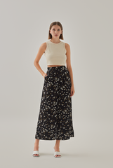 Trina Floral High Waist Pants in Black