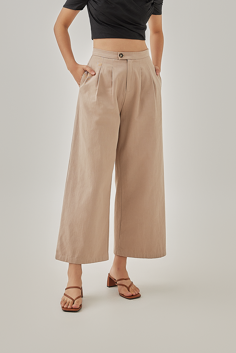 Alessa Wide Leg Pants in Truffle