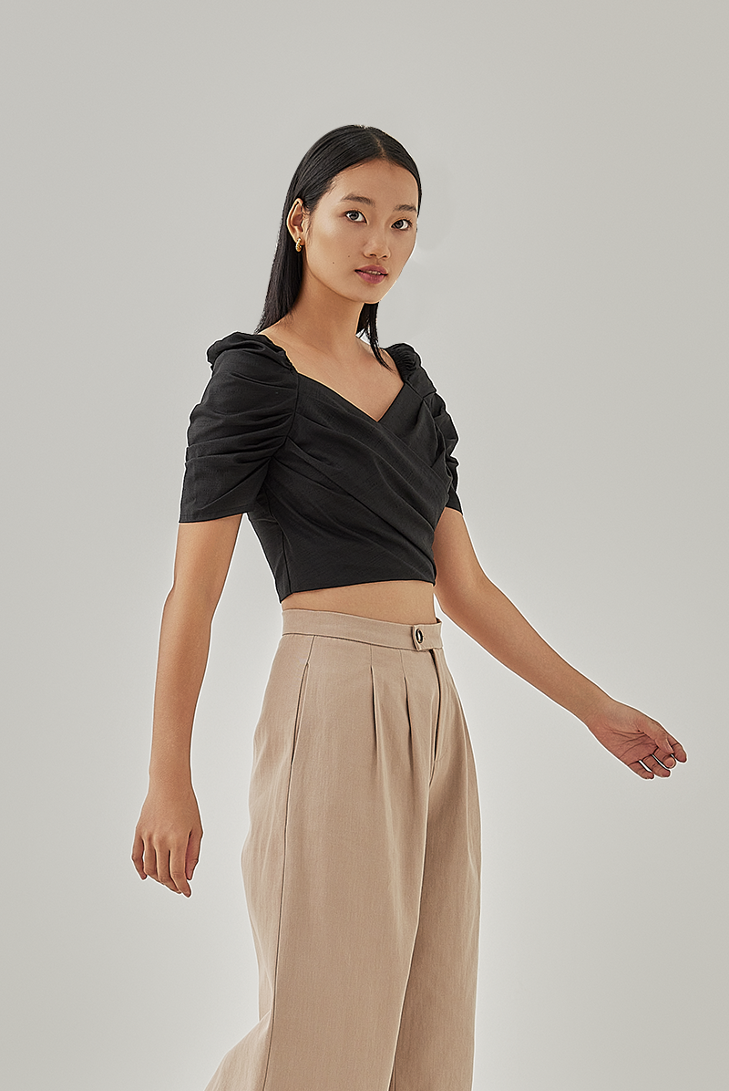 Alessa Wide Leg Pants in Truffle