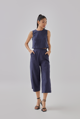 Tracey Cropped Pants in Dark Blue