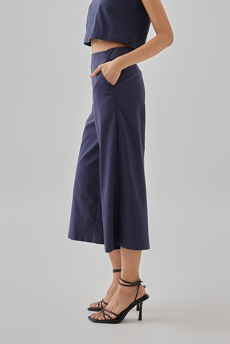 Tracey Cropped Pants in Dark Blue