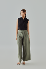 [B1F1] Molly Side Buckle Belt Wide Legged Pants