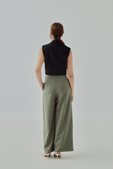 [B1F1] Molly Side Buckle Belt Wide Legged Pants
