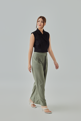 [B1F1] Molly Side Buckle Belt Wide Legged Pants
