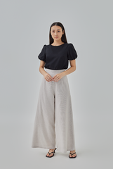 Fizah Striped Wide Leg Pants in Almond