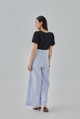 Fizah Striped Wide Leg Pants in Baby Blue 