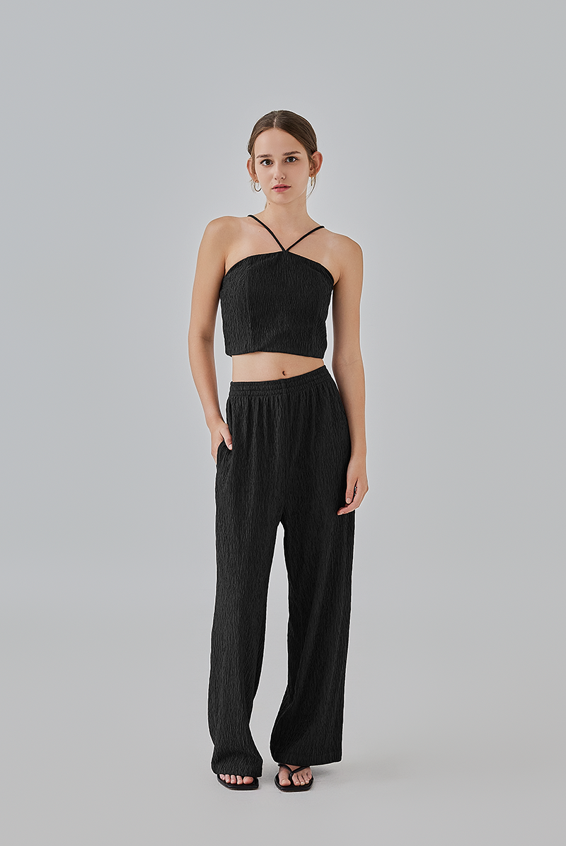 Eve Elastic Waist Pants in Black