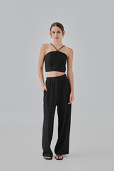 Eve Elastic Waist Pants in Black