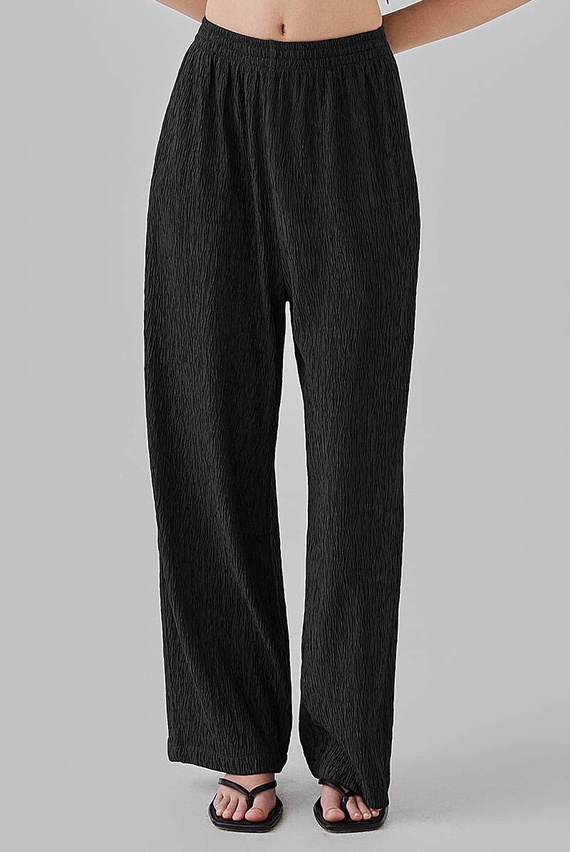 Eve Elastic Waist Pants in Black