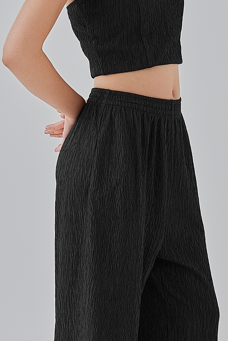 Eve Elastic Waist Pants in Black