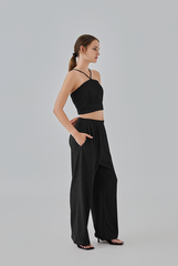 Eve Elastic Waist Pants in Black