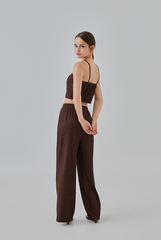 Eve Elastic Waist Pants in Walnut