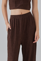 Eve Elastic Waist Pants in Walnut