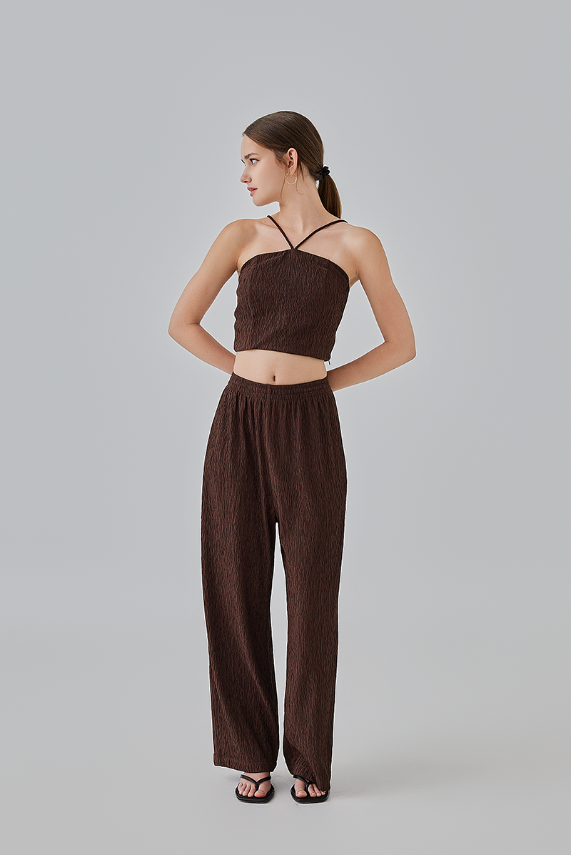Eve Elastic Waist Pants in Walnut