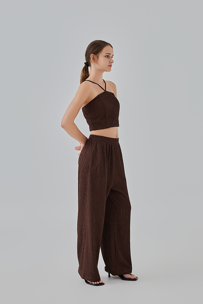 Eve Elastic Waist Pants in Walnut