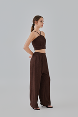 Eve Elastic Waist Pants in Walnut
