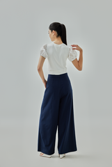 Chantelle Pinstriped Wide Leg Pants - Navy Blue
