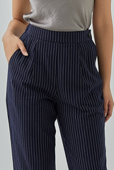 Qara Striped Cropped Pants