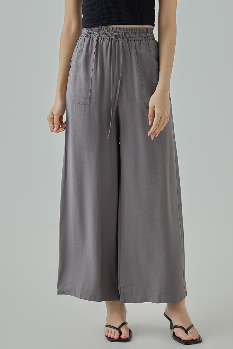 Elane Wide-Leg Drawstring Pants