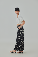 [B1F1] Nancy Printed Wide-Leg Pants