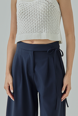 Myra Wrap-Tie Wide-Leg Pants
