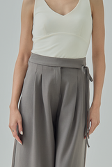 Myra Wrap-Tie Wide-Leg Pants