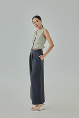 Zora Wide Leg Button Pants