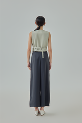 Zora Wide Leg Button Pants