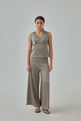 Zel Satin Wide Leg Pants