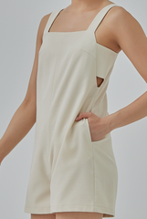 Sariah Side Cut-Out Romper in Oat