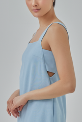 Sariah Side Cut-Out Romper in Sky Blue