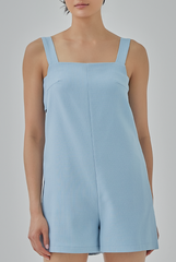 Sariah Side Cut-Out Romper in Sky Blue