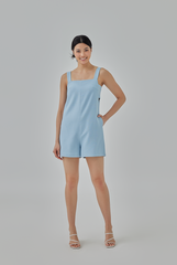 Sariah Side Cut-Out Romper in Sky Blue