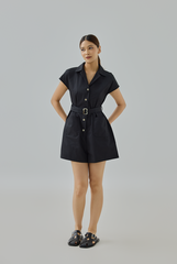 Daniela Belted Sculpted Shirt Romper