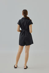 Daniela Belted Sculpted Shirt Romper