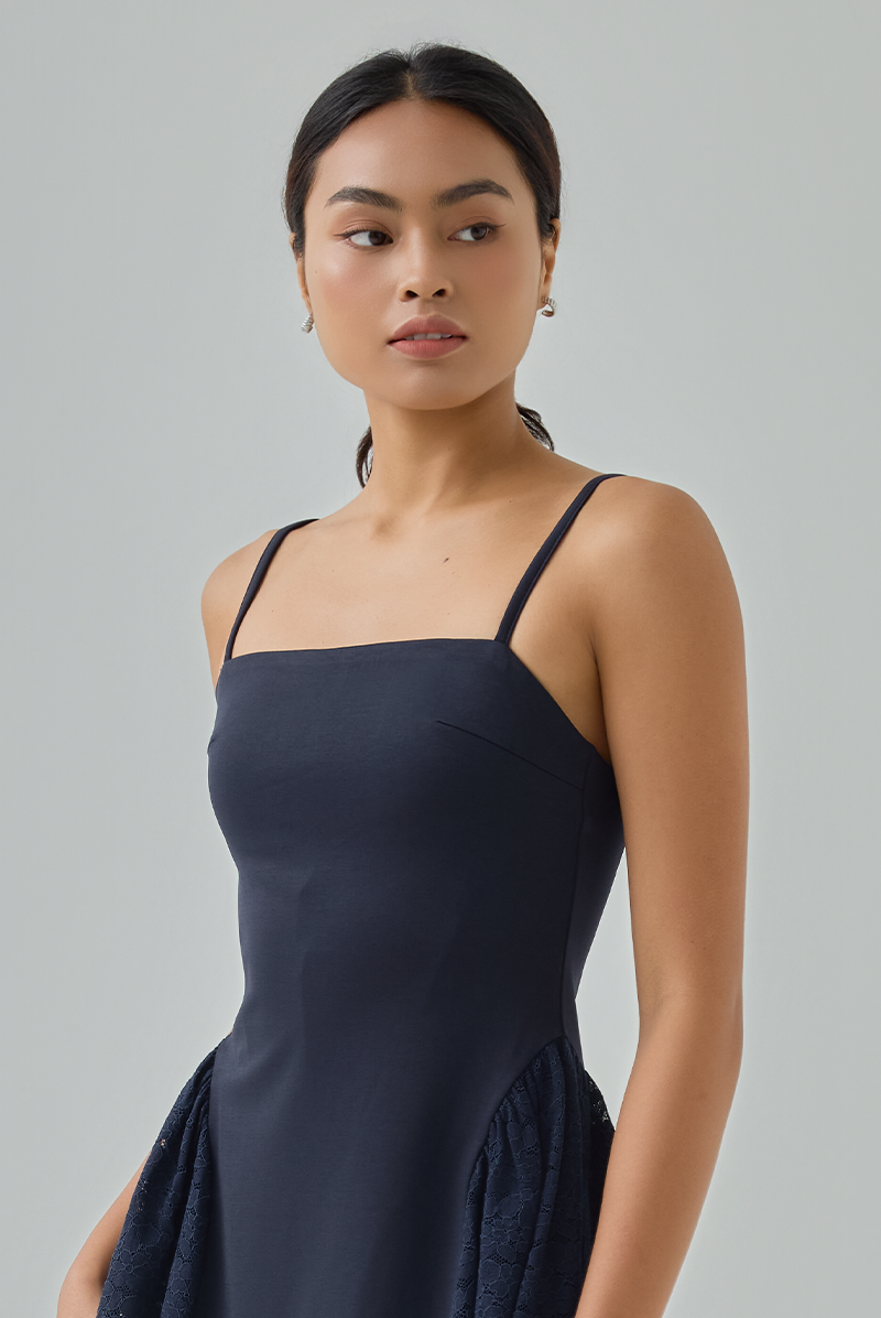 Daphne Padded Lace Drape Romper