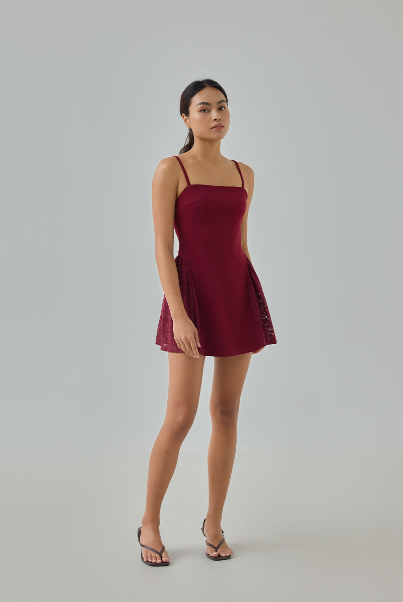 Daphne Padded Lace Drape Romper