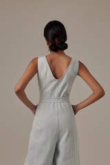 Oriana Denim Jumpsuit in Light Blue