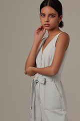 Oriana Denim Jumpsuit in Light Blue