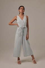 Oriana Denim Jumpsuit in Light Blue