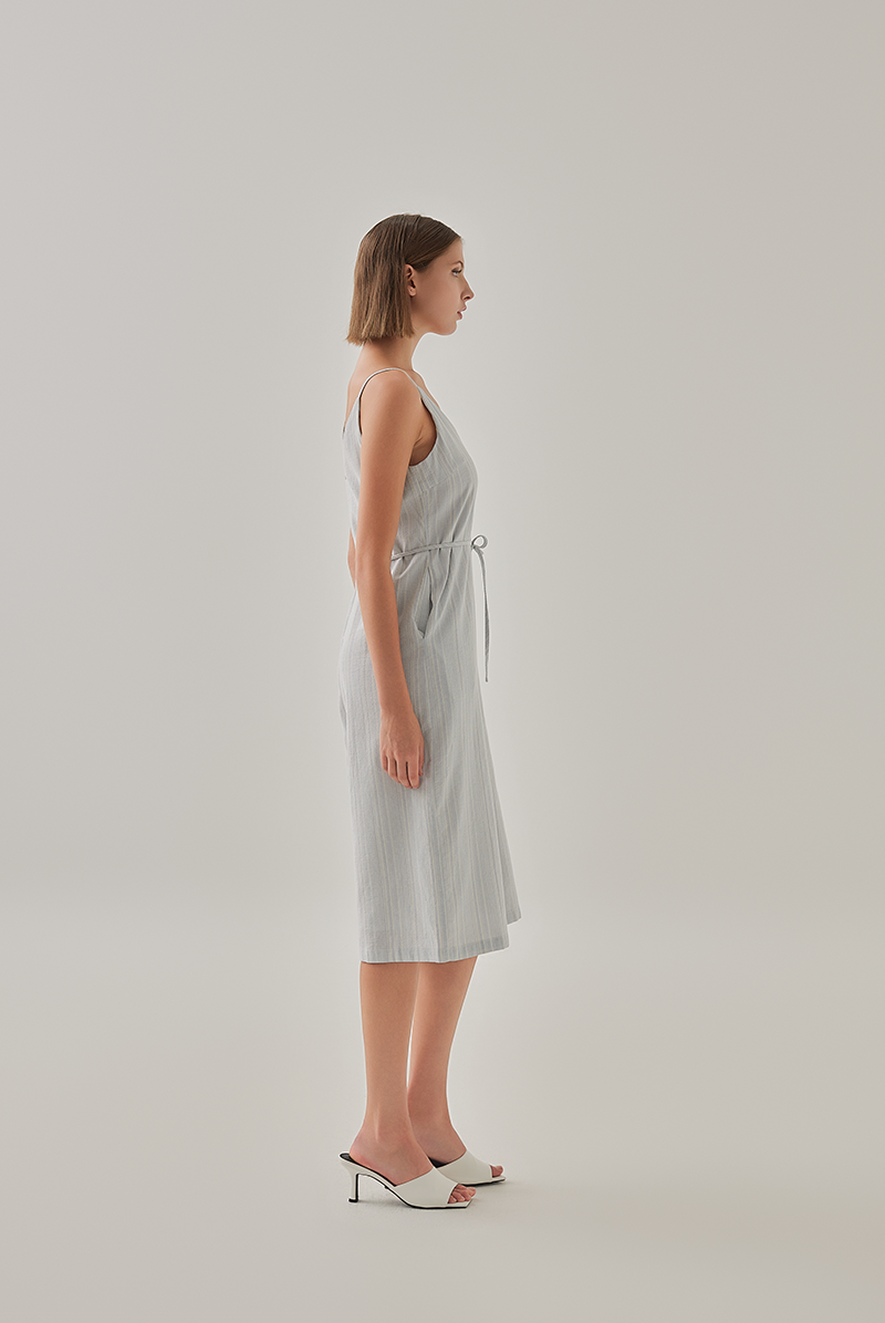 Leonie Striped Sleeveless Jumpsuit in Blue