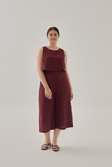 Nedra Sleeveless Jumpsuit in Burgundy