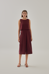 Nedra Sleeveless Jumpsuit in Burgundy