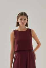 Nedra Sleeveless Jumpsuit in Burgundy