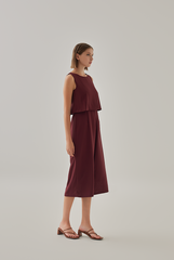 Nedra Sleeveless Jumpsuit in Burgundy