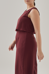 Nedra Sleeveless Jumpsuit in Burgundy