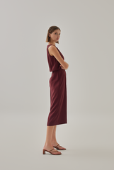 Nedra Sleeveless Jumpsuit in Burgundy